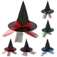 thumbnail image 4 of Hjtefg Witch Hat for Halloween - Black Pointed Headdress for Women, Girls, Boys - Adult & Kids Party Hat, Halloween Witch Cap, Comfortable Kids' Headwear,Color: Red Size: One Size, 4 of 4