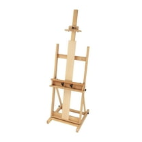 Creative Mark Carolina Wooden H-Frame Artist Studio Floor Easel - LightWeight Art Easel with Adjustable Angle for Travel Painting - Ideal for Drawing - Wooden H-Frame with Oiled Beechwood Finish