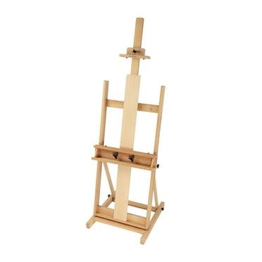 Creative Mark Carolina Wooden H-Frame Artist Studio Floor Easel - LightWeight Art Easel with Adjustable Angle for Travel Painting - Ideal for Drawing - Wooden H-Frame with Oiled Beechwood Finish