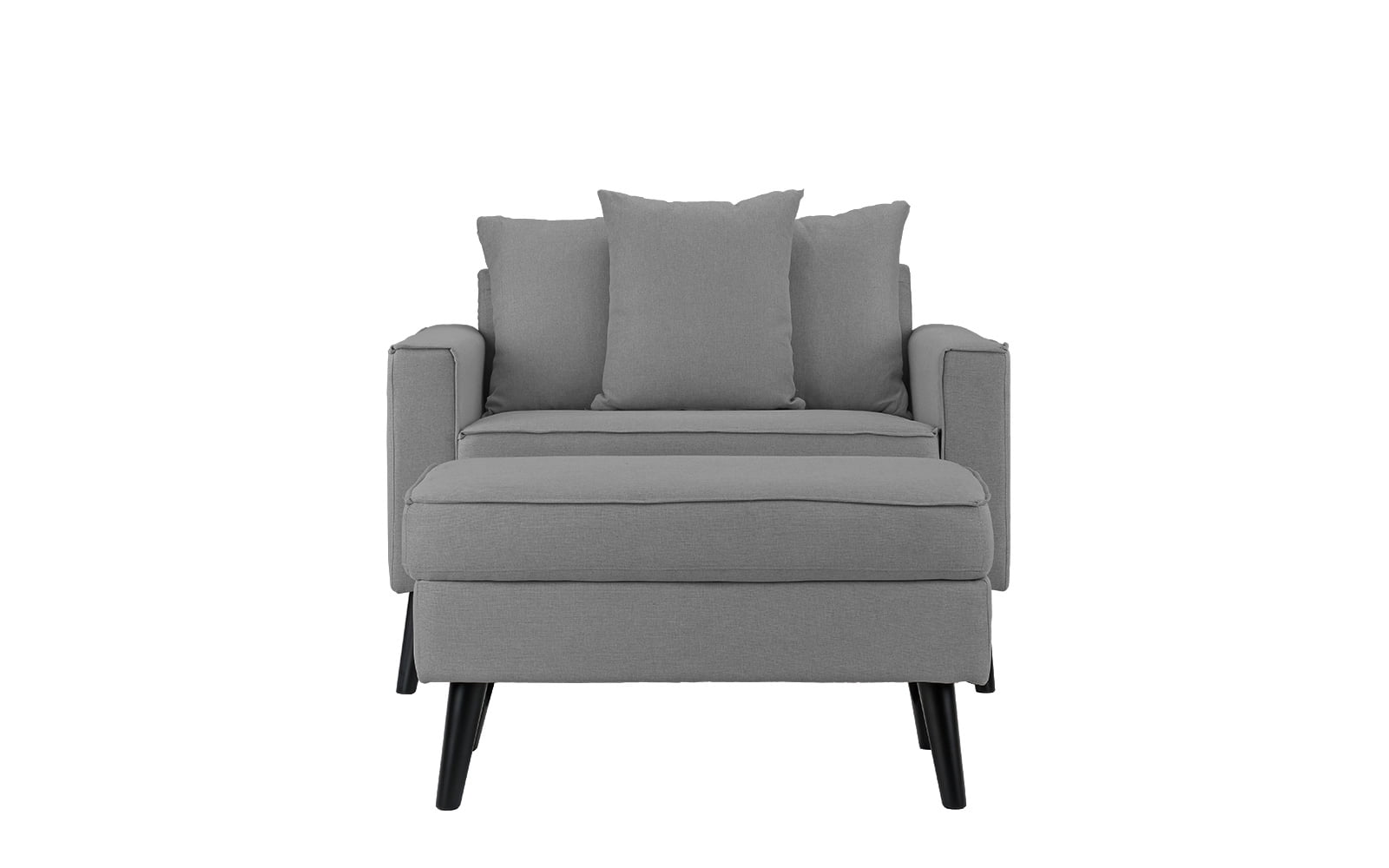 Modern Mid-Century Living Room Large Accent Chair with Footrest