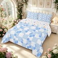 thumbnail image 2 of Manfei Geometric Check Queen Comforter Set,Cute Cherry Comforter Sets Queen,Blue Red,Colorful Stars Reversible,3-Piece,1 Comforter and 2 Pillowcases,3-Piece,1 Comforter and 2 Pillowcases, 2 of 7