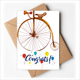 thumbnail image 1 of Antigua bicicleta High Wheeler Bretaña Sobre de la Carta de felicitación de la tarjeta de matrimonio, 1 of 4