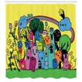 thumbnail image 3 of Ambesonne Indie Shower Curtain, Hand Drawn Crazy Doodle, 69"Wx84"L, Multicolor, 3 of 3