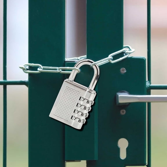 4-Digit Combination Lock, Outdoor Waterproof Padlock for Gym Locker, School, Home, Room, Gate, and Luggage Security