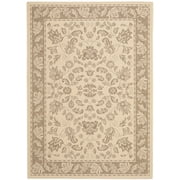 SAFAVIEH Courtyard Aubrey Traditional Floral Indoor/Outdoor Area Rug Cream/Brown, 5'3" x 7'7"
