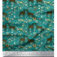 thumbnail image 1 of Soimoi Cotton Poplin Fabric Leaves,Floral & Deer Animal Print Fabric by The Yard 56 Inch Wide, 1 of 1