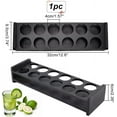 thumbnail image 2 of 12 Shot Glass Tray Holder Bamboo Wooden Shot Rack Beer Wine Glasses Organizer Rack Thick Base Shot Glass Server, 2 of 9