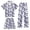 Light Blue, variant on Halloween Sleepwear Set for Little Girl Ghost Print Lapel Button Short Sleeve Shirt Shorts And Pants Loungewear 3PC Casual Homewear Set Size 8-9T