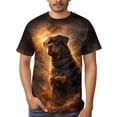 thumbnail image 4 of LAOLIUSN Men's Rottweiler 3D All Over Print T-Shirt, Realistic Dog Graphic Performance Tee, Stretch Breathable Quick Dry Short Sleeve Top, L, 4 of 7