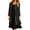 Black, variant on Cekizud Womens Cardigan Long Sleeve Chiffon Open Front Rhinestone Trim Party Outerwear Tops, S-3XL