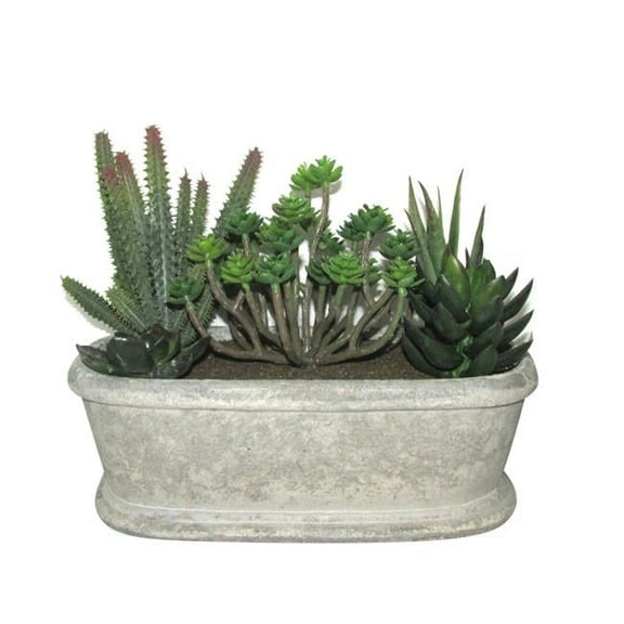 Jeco HD-BT028 7.5 in. Artifical Succulent Garden