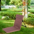 thumbnail image 1 of Tumbona de playa Silla con respaldo de picnic plegable con bolsa de almacenamiento Tubo de hierro Versátil Ajustable Resistente al desgaste Ligero al Marrón shamjiam Reposapiés plegable, 1 of 8