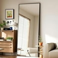 thumbnail image 3 of Lumora 65.3"x 24" Full Length Mirror Rectangular Floor Body Mirror with Stand, Black, 3 of 5