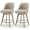 Linen / Sand -【Set of 2 】- 26" Seat Height, variant on WOOW DEPOT 26" Swivel Bar Stools Large Seat Set of 2, Upholstered Linen Fabric w/ Mid-Back Wood Legs, Modern Armless Island Counter Barstools Kitchen Pub Chair, Sand