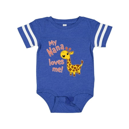 

Inktastic My Nana Loves Me- Cute Giraffe Boys or Girls Baby Bodysuit