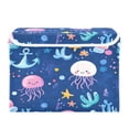 thumbnail image 7 of Yayeee Collapsible Cube Storage Bin with Lid Fabric Closet Decorative Basket with Handles, Light Pink Jellyfish, 7 of 7