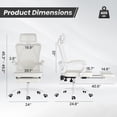 thumbnail image 2 of BISHE Ergonomic Office Chair with Footrest & Adjustable Headrest, Reclining Computer Chair with Customizable Lumbar Support, Breathable Mesh Back & Seat, 360° Swivel Wheels, Beige, 2 of 8