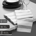 thumbnail image 3 of HEIRLOOM COMFORT Black Stripe Cloth Napkins Set of 12, 18x18 Inch, 100% Cotton, Multi Pin Striped Table Napkin for Dinners, Formal Events, Wedding, Reusable and Washable Fabric for Everyday Use, 3 of 7