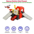 thumbnail image 4 of City Rescue Squad and Police Rescue Cars 2-Level Parking Storage Set with 15 Metal Die-Cast Pull Back Toy Cars Set, 4 of 6