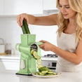 thumbnail image 3 of Manual Rotary Vegetable Slicer, 3 Interchangeable Blades Kitchen Grater, Hand Crank Veggie Chopper For Home Cooking & Meal Prep Dark Gray-16X11.8X25.3cm, 3 of 6