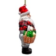 thumbnail image 5 of Wholesome Santa the Vegetable Farmer Glass Christmas Ornament, Farm Style Holding Potatoes, Lettuce, and Tomatoes, 5 of 6