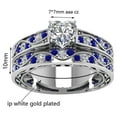 Matching Ring Couple Rings White Gold Plated 1CT CZ Women Wedding Ring