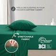 thumbnail image 2 of Sleepdown Jersey Knit King Size Sheets Set 4pc 100% T-Shirt Cotton Blend Soft Breathable Jersey King Sheets | Stretchy Comfy All Season Jersey Sheets King Size, Deep Pocket King Sheet Set, Dark Green, 2 of 8
