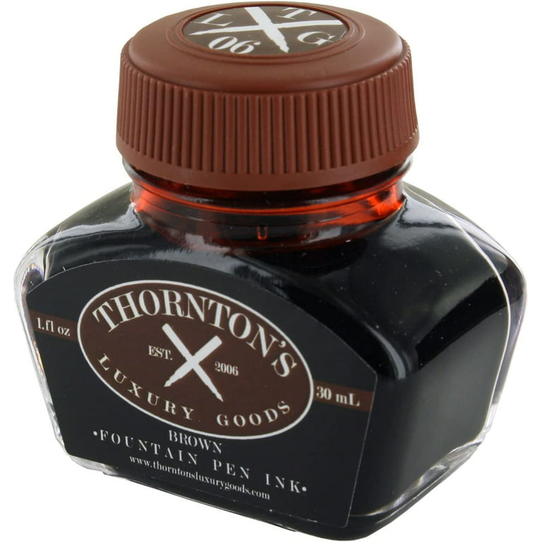Thornton's Luxury Goods Premium Fountain Pen Ink Bottle 30ml - Black |  Smooth Effortless Flawless Writing | Suitable for All Brand and Calligraphy
