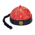 thumbnail image 1 of Sombrero oriental chino Decorativo Sunnimix con Cola de Caballo para Fiesta Temática de disfraces de Teatro Rojo y negro, 1 of 8