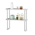 thumbnail image 1 of Étagère Supérieure Double en Acier Inoxydable Robuste pour Table de Préparation et de Travail – Étagère Commerciale Réglable à 2 Niveaux, Certifiée NSF pour Restaurant, Cuisine, Bar, Garage, Taille : 12x36 Po, 1 of 8