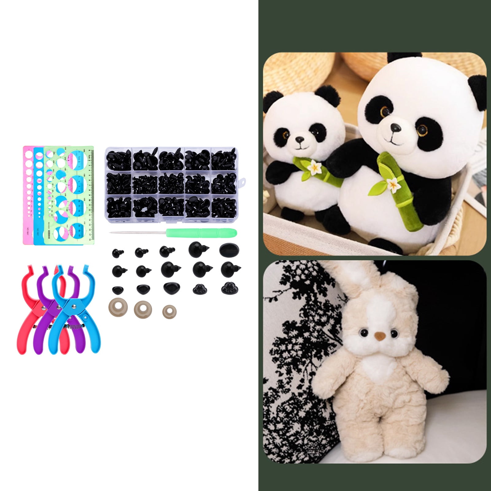 Safety Eye and Nose 476Pcs Included Washers and Auxiliary Tool Various Size Crochet Eye Nose for Crochet Doll