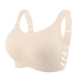 thumbnail image 2 of YANDW Wireless Comfort Everyday Bra Seamless Full Coverage Wirefree Sleep Bras for Women, Beige M, 2 of 10