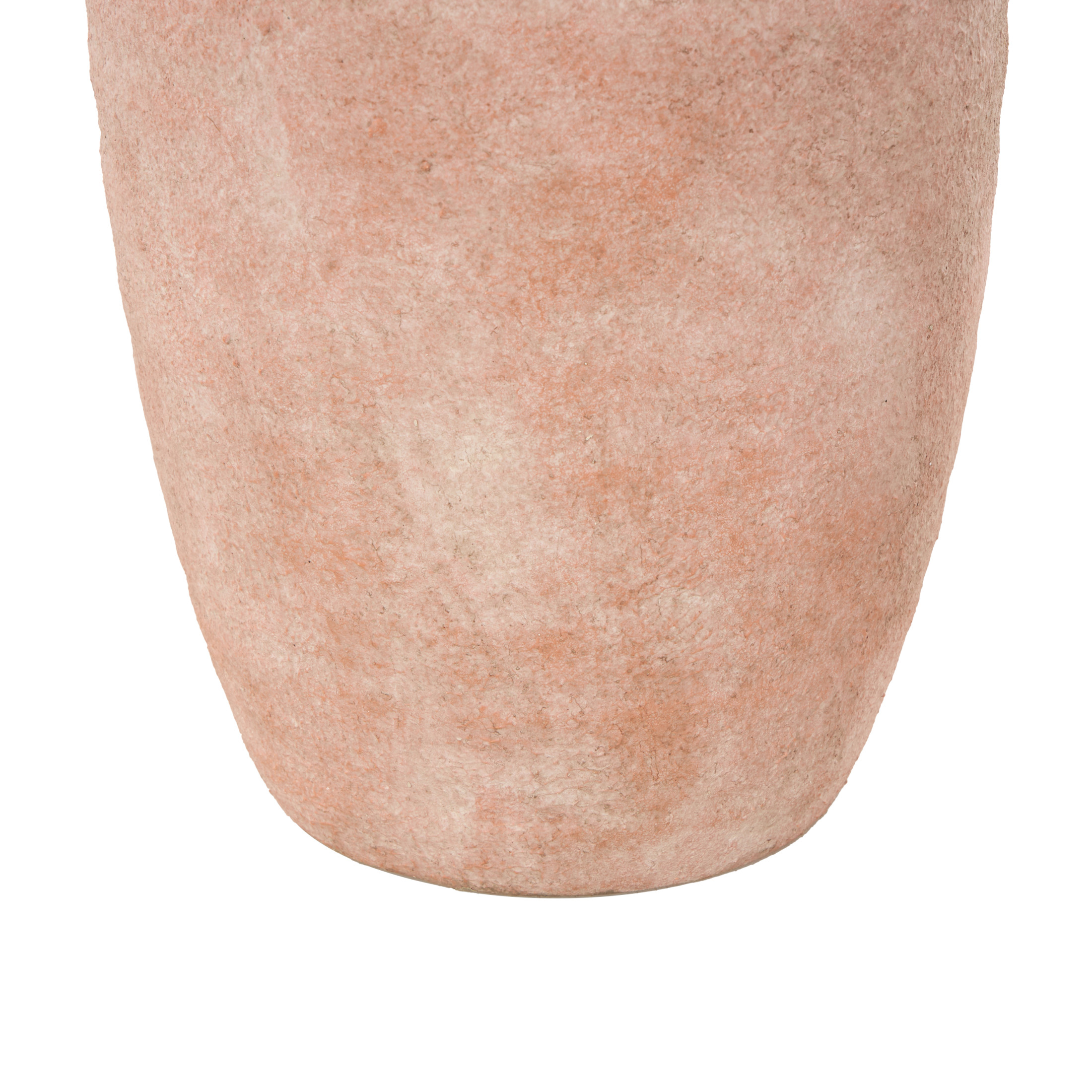 DecMode 16" Antique Style Pink Ceramic Vase with Handles