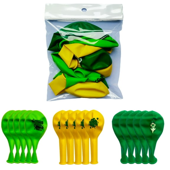 Hvmvliv 15 Pcs Green Balloons St. Patrick's Day Balloons 12 Inch Irish Day Latexes Balloons for Party Themed Decorations