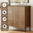 thumbnail image 3 of 31.5" Wooden Reeded Sideboard with 2 Doors, Modern Credenza Storage Cabinet for Kitchen, Dining Room, 3 of 8