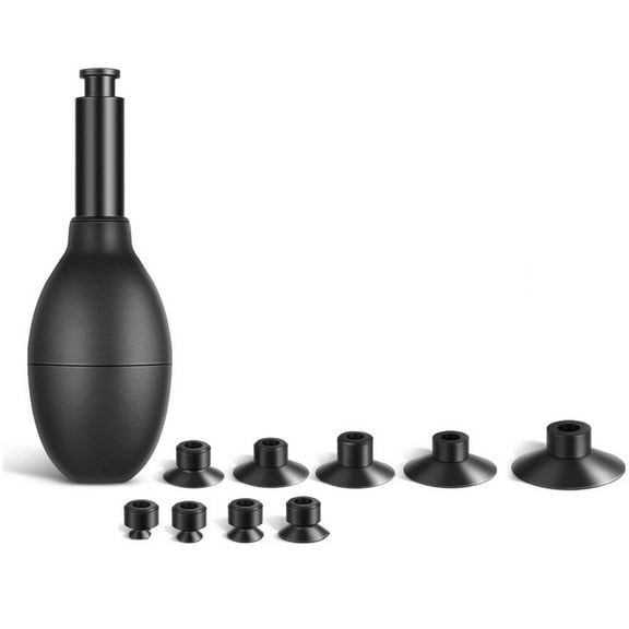 Lens Sucker Kit,IC Pick Up Vacuum Suction Pen with 7/9 Interchangeable Suction Cups Lens Repair Tool,Black Silica Gel for Lens Repair,Clean and Electronic Components