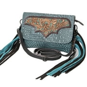 KB OHLAY WALLET Hand Tooled Crocodile Embossed Genuine Leather women bag western handbag purse