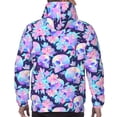 thumbnail image 7 of Uemuo pinkk flower crystal Skull Pattern Men's Hoodie - Casual Pullover Hoodie with Kangaroo Pocket, Stylish Hooded Sweatshirt for Everyday Wear-3X-Large, 7 of 7