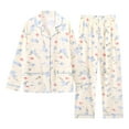 thumbnail image 4 of XDZJLR Ensemble de Pyjama pour Femmes Imprimé Floral Deux Pièces Confortable Design Élégant Blanc G, 4 of 4