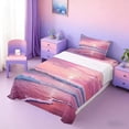 thumbnail image 3 of Manfei Pink Beach Wave Sunset Twin Sheet Sets for Girls, Coastal Ocean Print Bedding 3 Pieces, 1 Flat Sheet, 1 Fitted Sheet and 1 Pillowcase, 3 of 6