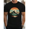 thumbnail image 1 of Camiseta de algodón puro para hombre Snow Mountain Vintage Sunset G500, ajuste cómodo, camiseta deportiva de ocio, 1 of 4