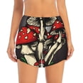 thumbnail image 3 of Uemuo Red Mushrooms Pattern Women's Athletic Shorts High Waisted Running Shorts with Liner Pockets Gym Elastic Workout Shorts-XX-Large, 3 of 9