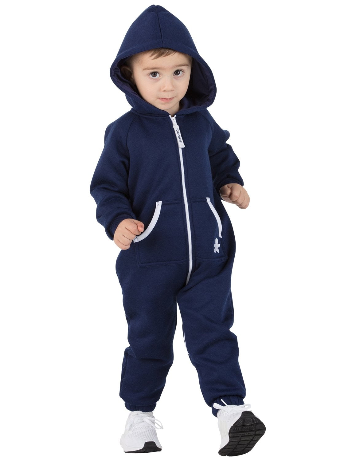 Joggies - Navy Blue Infant Footless Hoodie One Piece - Infant - XLarge (Fits 12-18mos.)