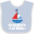 thumbnail image 3 of Inktastic Grandpas First Mate Nautical Sailboat Boys Baby Bib, 3 of 4