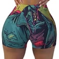 thumbnail image 2 of Salouo Neon Zombie Skull Print Women's Athletic Shorts,Booty Shorts Biker Shorts High Waisted Elastic Workout Shorts for Yoga Gym Running Sports-XX-Large, 2 of 8