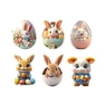 thumbnail image 6 of Easter Bunny Egg Ornament Set of 6, Acrylic Car Hanging Decor, Spring Holiday Decoration for Home Rearview Mirror(Multicolor-B), 6 of 6