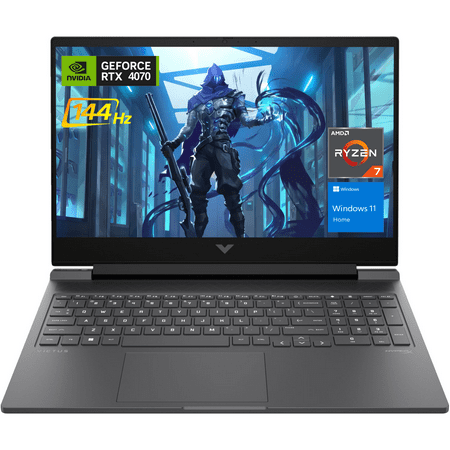 HP Victus Gaming Laptop, 16.1" FHD 144Hz, AMD Ryzen 7 8845HS, NVIDIA GeForce RTX 4070, 64GB RAM, 1TB SSD, RGB Backlit KB, Wi-Fi 6, HDMI, Win 11 Home