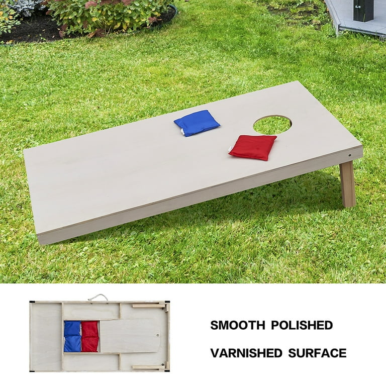Regulation Cornhole Game Set - 2 Solid Wood 4'x2' Boards, 8 Bean Bags, Carrying Case