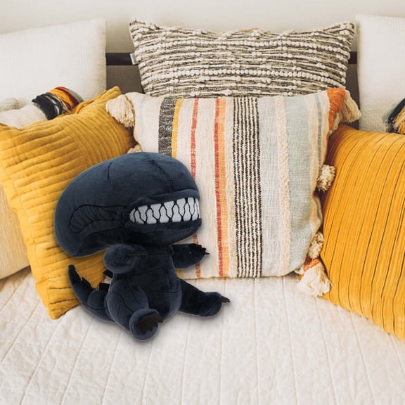 Alien Plush Toy Q-Style Movie Alien Character Plush Doll(Black-25cm)#9013