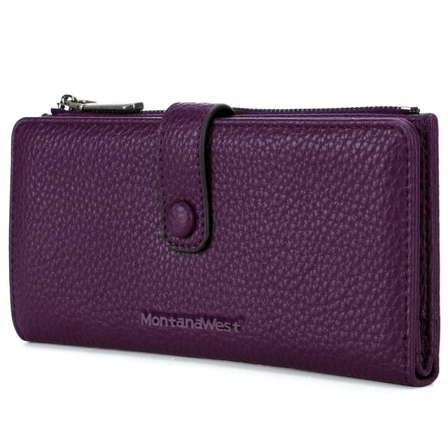 Billetera Montana West, monedero plegable con cierre RFID y bloqueo RFID